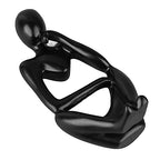 Abstract Thinker Statue | Synthetic Home Accent for Living Room/Office Desk/Bookshelf | Hollow Design Art Sculpture Collectible Present (Black Left) - style: Black Left