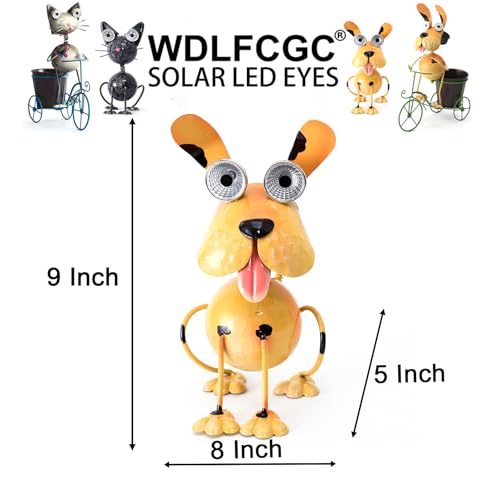 Dog Solar Lights Outdoor,Yard Art Metal Dog Statues,Outdoor Funny Statue for Garden Decor Yard Lawn Ornaments - style: Sit Dog