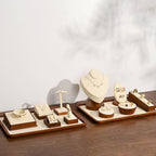 Oirlv Single Finger wooden ring display stand Jewelry Showcase Display Holder (Creamy-white) - color: Creamy-white