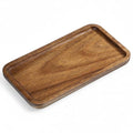 Wood Tray for Bathroom, Wood Soap Dispenser Tray, Toilet Tank Tray, Kitchen Tray, Comestic Holder Bathtub Organizer, Home Decor Ideal for Jewelry, Cosmetics, and Small Items (7.5 x 4 x 0.6 inch)