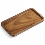 Wood Tray for Bathroom, Wood Soap Dispenser Tray, Toilet Tank Tray, Kitchen Tray, Comestic Holder Bathtub Organizer, Home Decor Ideal for Jewelry, Cosmetics, and Small Items (7.5 x 4 x 0.6 inch)