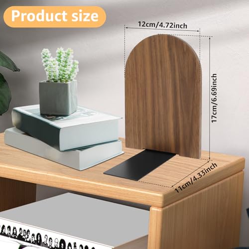 Wood Book Ends, Non Skid Desk Book Stands, Decorative Books Holder Creative BookStopper Sturdy Desk BookEnds to Hold Heavy Books Beech Bookend Supports for Office Home School(Piner) - color: Piner