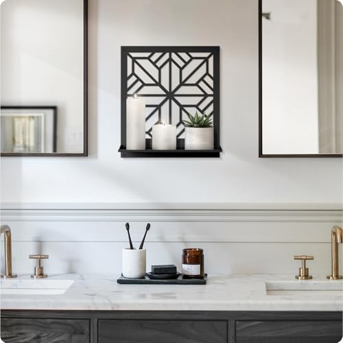 Aesthetics Candle Wall Holder, Modern Bathroom Wall Art for Living Room Bedroom Bathroom (2 Pack 11.8 x 13 in) - color: Black- Aesthetics