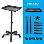 Salon Tray, Salon Rolling Tray with Adjustable Height, Salon Color Tray, Salon Tray on Wheels, Suitable for Tattoo Tray&Dentist Tray Use Black - color: Black
