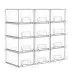 Vtopmart 12 Pack Small Clear Stackable Storage Drawers,Acrylic Bathroom Makeup Organizer,Plastic Storage Bins For Vanity, Undersink, Kitchen Cabinets, Pantry, Home Organization - style: 12pack-Clear