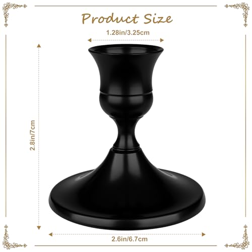 12 Pcs Candle Holders, Black Candlestick Holders Set for Table Centerpiece, Vintage Taper Candle Stand, Home Decor, Weddings, Festival and Dining Parties (Black) - color: 12pc-black