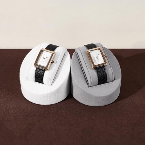 Microfiber Single Watch Stand Display Jewelry Watch Showcase Display Stand(Grey) - color: Grey