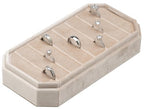 Velvet Ring Organizer Display Tray Jewelry Box Earring Holder Case for Wedding Birthday Christmas Day (Beige) - color: Beige