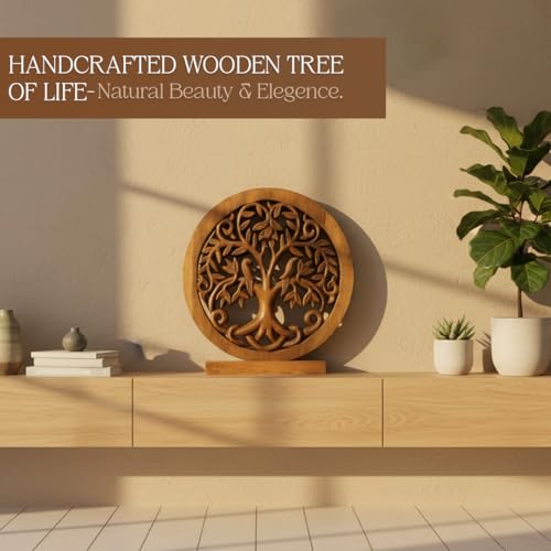 Decozen Solid Wood Tree Sculpture, Gift for Mom, Home Decor, Living Room, Boho, Coffee Table, Centerpiece Table Decorations, Mantle, Bathroom Shelf, Farmhouse, Christmas Decorations, Mothers Day Gifts - color: Mauk - Large