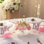 Hewory Acrylic Flower Vases for Centerpieces Round 6pcs Short Clear Floral Vase with 13 Holes, Box Arranger Bulk Low Base Holder for Wedding Birthday Party Event Dining Table Decor, 2.56"(H)×5.9"(D)