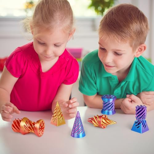 3PCS Impossible Cone,3D Printed Spiral Cone Fidget Toys,Impossible Pyramid Passthrough Sculpture,Stress Relieving Toys for Adults and Kids,Stocking Filler White Elephant Gifts(Light Purple) - color: Light Purple