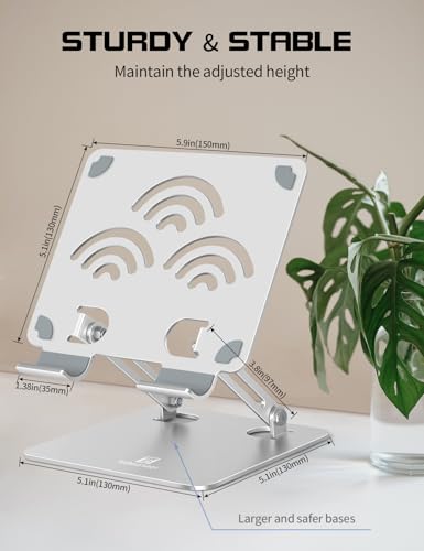 Tablet Stand, Adjustable Tablet Holder for Desk, Premium Aluminum Portable Holder for iPads, Kindle, Switch, and Smartphones, Fits 4-12" Devices Silver, Pro Size - color: Silver, size: Pro Size