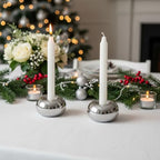 Silver Modern Doughnut Shaped Candlestick Holder, Small Decorative Taper Candle Holder for Bathtub Bedroom Livingroom - size: 1 Pack