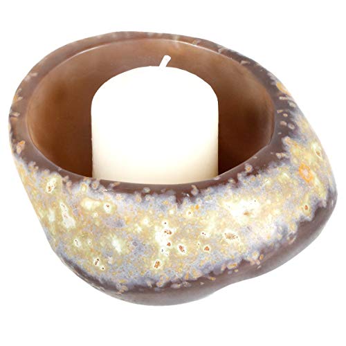 rockcloud Natural Raw Agate Tea Light Candle Holder Jewelry Tray Air Plant Holder Healing Stone Dish Home Decoration Figurine - color: Natural Color