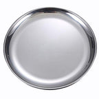 Steel Plates 2 Set 8 Inch Metal Round Dinner Plate Dishes for Serving/Snack/Camping, Dishwasher Safe Metal Dinner Plate - size: Silver 8 Inch