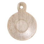 Creative Co-Op Hand-Carved Marble Dish with Handle, Beige - color: Beige, size: 5" x 4"