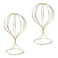 Mydio 2 Pieces Modern Metal Hat Stands Durable Stable Metal Hat Cap Rack Wigs Holder, Metal (Gold) - color: Gold