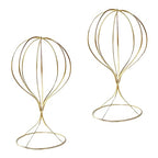 Mydio 2 Pieces Modern Metal Hat Stands Durable Stable Metal Hat Cap Rack Wigs Holder, Metal (Gold) - color: Gold