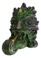 Ebros Gift Mythical Forest Tree Spirit Ent Celtic Greenman with Cigar Pipes Decorative Bookends Figurine Pair Set Wicca Horned God Sculptural Bookend Library Bookshelf Accent