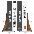TILISMA Walnut Bookends for Shelves | Wooden Book Ends for Shelves | Sturdy Book Holders, Stoppers with Metal Base for Bookshelves | Slick Decorative Bookends Stands Firmly on Bookshelf (4 Pair) - size: 4 Pair