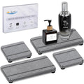 4PCS Stone Drying Trays for Bathroom Sink and Kitchen Counter - Water Absorbing Stone Tray with Diatomaceous Earth, Soap Dish and Coaster - color: Gray 2stripes