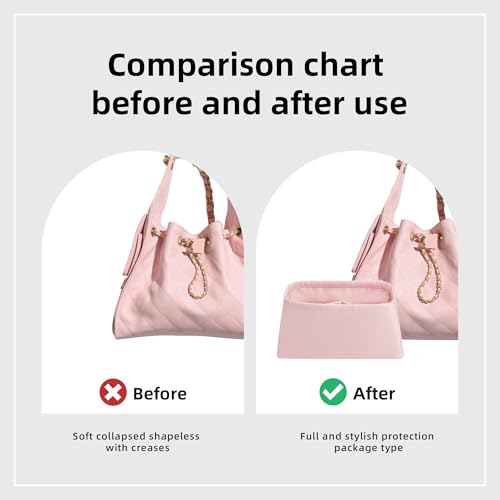 DGAZ Silk Purse Organizer Insert Fits Chanel 25 Handbags，Silky Smooth Bag Organizer，Luxury Handbag & Tote Shaper(Pink,Mini) - color: Pink, size: Mini