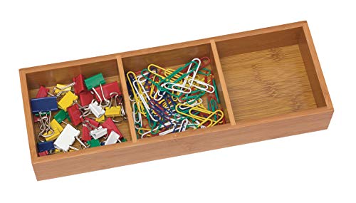 Lipper International 823 Bamboo Wood 3-Compartment Organizer Tray, 11 5/8" x 4 1/8" x 1 3/4" (Pack of 6) - color: Bamboo Wood, size: 3-Compartment (Pack of 6)