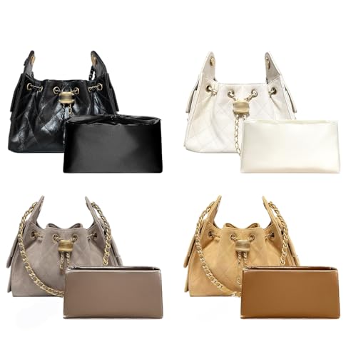 Purse Organizer Insert for CHANEL 25 Bag Insert, Ultra-light Nylon Bag Organizer Water Resistant Purse Insert Divider Bag Shaper for Luxury Tote Handbags (White, Mini) - color: White, size: Mini