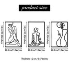 CHENGU 3 Pieces Metal Minimalist Abstract Woman Wall Art Line Drawing Wall Art Decor Single Line Female Home Hanging for Kitchen Bathroom Living Room - style: Body Style