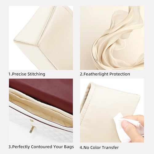 DGAZ Silk Purse Organizer Insert Fits Hermes Kelly Elan Bags，Silky Smooth Bag Organizer，Luxury Handbag & Tote Shaper(Craie) - color: Craie