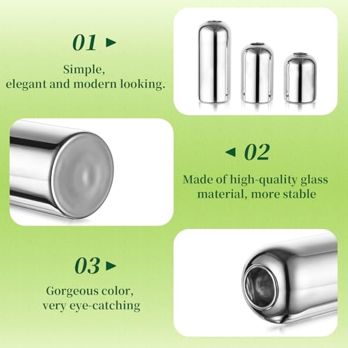 Glass Bud Vases for Centerpieces Silver - Hewory 12pcs Blown Modern Cylinder Small Glass Vases, Mini Bulk Single Flower Vase for Wedding Party Event Home Decor Floral Arrangement (Not Include Flowers)