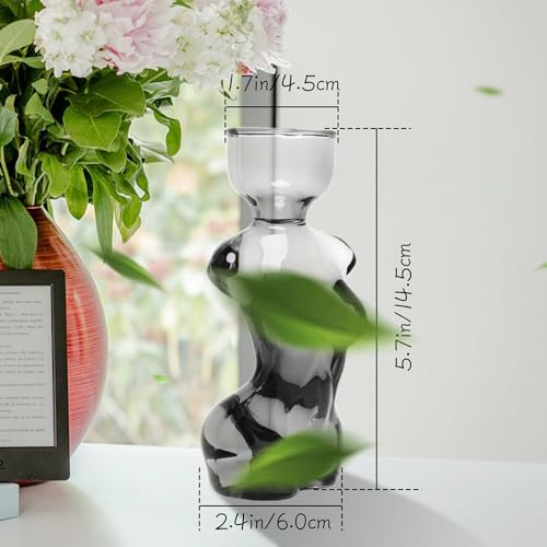 Propagation Vases for Plants Plant Propagation Jars Unique Body Avocado Vase Glass Planter Perfect for Seed Starting Water Rooting and Home Decor Gift for Father - color: Gray
