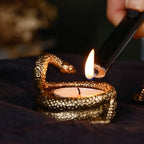 NIKKY HOME Gold Snake Tealight Candle Holders Set of 2, Centerpiece Table Decorations, Decorative Metal Stand for Tea Light Candles, Votive Candles