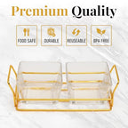 Easter Nuts gift Basket Luxurious and Elegant 2 Sectional Premium Reusable Glass Tray, Perfect Holiday Food Gift Basket