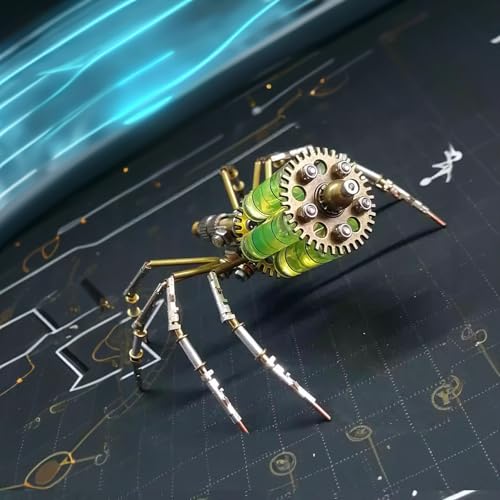 Mechanical Metal DIY 3D Insect Brass Puzzle Model Kits Puzzle for Adults, Steampunk Electric Mechanical, Assembly DIY Gift Craft Hobby for Men for Family and Friends(Gatling Spider) - style: Gatling Spider
