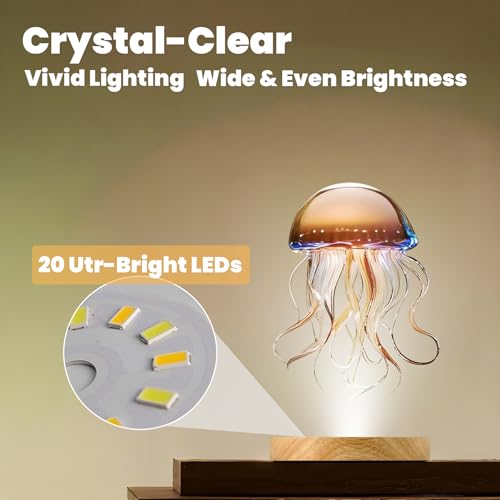 Wood LED Light Base - Crystal Display Base for Glass Art/Acrylic, 3 Light Modes with 10-Level Dimming & Auto Timer (Yellow, 4.7inch) - color: Yellow, size: 4.7inch