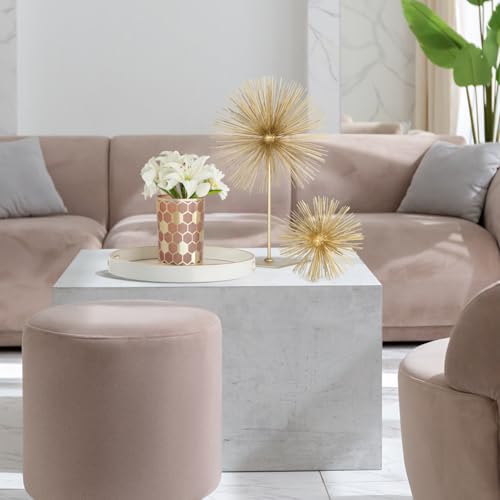 Torre & Tagus 7" Spike Gold Sphere Decor (Steel Metal Ball) - Starburst Table Decor For Decoration, Handmade Sputnik Geometric Decorative Objects, Mid-Century Modern Decor, Gold Home Accents for Shelf - color: Gold, size: Large