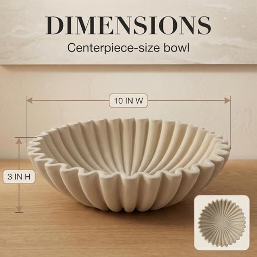 OAKOA Concrete Decorative Bowl - Organic Modern Home Decor Bowl - Decorative Objects - Cement Fruit Bowl - Modern Organic Home Decor - color: Gray