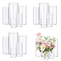 KRNDUMA 15pcs Glass Vase Cylinder Vases for Centerpieces Small Flower Glass Vases Home Decor Centerpiece Table Clear Flower Vase Decorations for Wedding＆Holiday 4,6,7.5,8,10 Inch Tall - size: 15Pack-4+6+7.5+8+10Inches