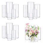 KRNDUMA 15pcs Glass Vase Cylinder Vases for Centerpieces Small Flower Glass Vases Home Decor Centerpiece Table Clear Flower Vase Decorations for Wedding＆Holiday 4,6,7.5,8,10 Inch Tall - size: 15Pack-4+6+7.5+8+10Inches