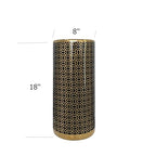 ZOEJADE Minimalist Luxury Ceramic Umbrella Stand Umbrella Holder Vase for Umbrella Canes Walking Sticks Entryway Indoor 18" High Black Gold