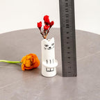 MOUGIGI Set of 5 Cat Flower Vase Bud Ceramic Small Cute Mini Handmade Decor - Unique Modern Tiny Wedding Party Birthday Gift - Bulk Trendy Pretty Little Vases - color: 5 Pcs Cat Vase