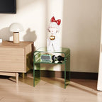 Clear Acrylic End Table 2-Tier Bedside Nightstand for Living Room Bedroom (1, Green) - color: Green