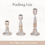 Wooden Taper Candle Holders: Wood Candlestick Holders Rustic Farmhouse Fall Decor for Living Room Dinning Table Centerpiece Christmas Set of 3 - size: 4.33"/6.33"/8.27" H - 3Pcs