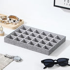 Stackable Jewelry Organizer Tray For Drawers,White Leather Small Earring Storage Tray,Bracelet And Necklace Display Box,Jewelry Ring Display Case (Gray White 24 Grids) - style: Gray White 24 Grids