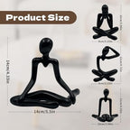 Abstract Thinker Statue, White Minimalist Abstract Sculpture Statue, Modern Art Decoration for Home Office Desk Decoration (Black Style D)
