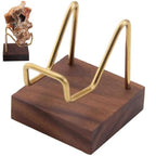 Crystal Display Stand Metal Arms Small Display Stand with Wooden Base Geodes Agate Mineral Easel Holder for Collectibles - color: Style 1