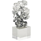 Deco 79 Glass Abstract Decorative Sculpture Freeform Home Decor Statue with Clear Square Base, Accent Figurine 6" x 3" x 10", Clear - size: 6" x 3" x 10"