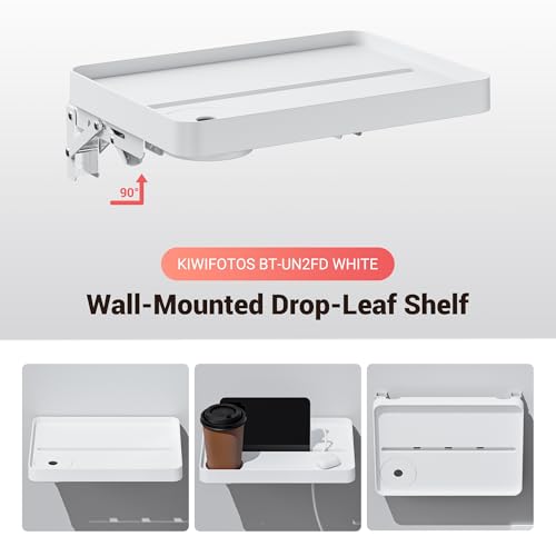 KIWIFOTOS 12.9" Floating Bedside Shelf for Bed Foldable Wall Mounted Shelf Adhesive Tablet Phone Storage Organiser for Bedroom Nursery Dorm Living Room - color: Wall Mounted Shelves 12.9", size: 12.91 x 9.25 x 1.18"