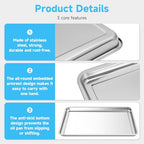2Pcs Stainless Steel Oil Drip Pan for Under Car, 24 x 16 x 1.9 Inch Metal Oil Drain Pan for Oil Change, Automotive Large Drip Tray Oil Catch Pan Replacement Tray to Keep Garage Floor Clean - size: 24'' x 16'' x 1.9'', 2Pack, Stainless Steel
